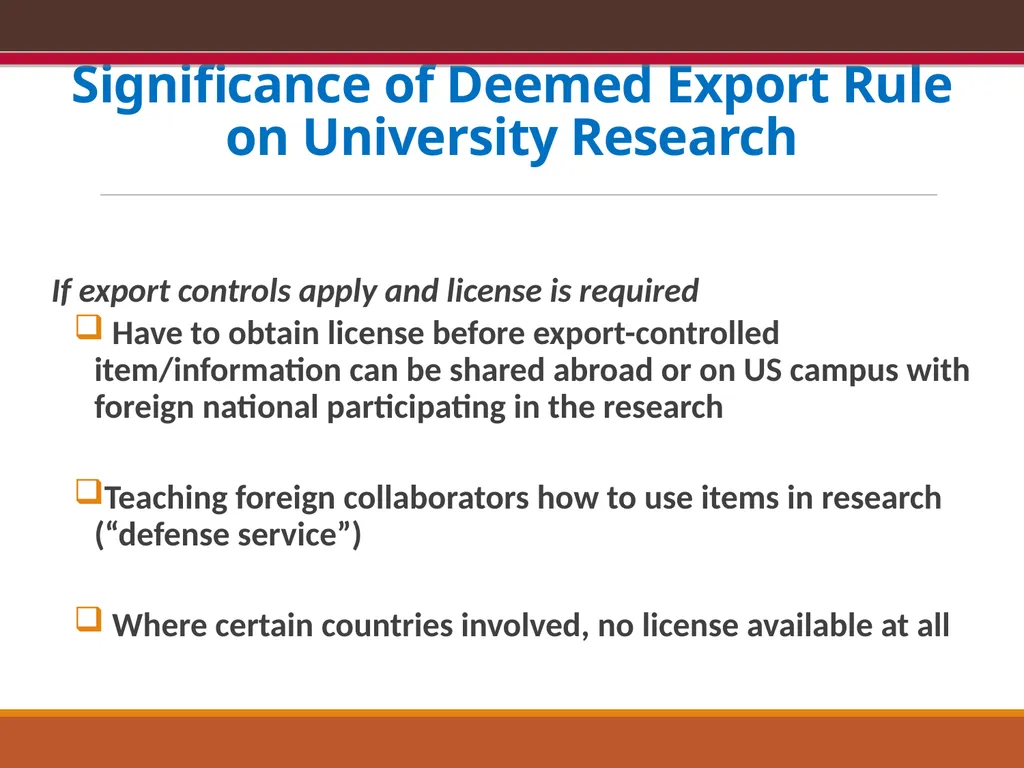 EXPORT CONTROLS OVERVIEW & CONFLICTS OF INTEREST: - slide 11 of 49