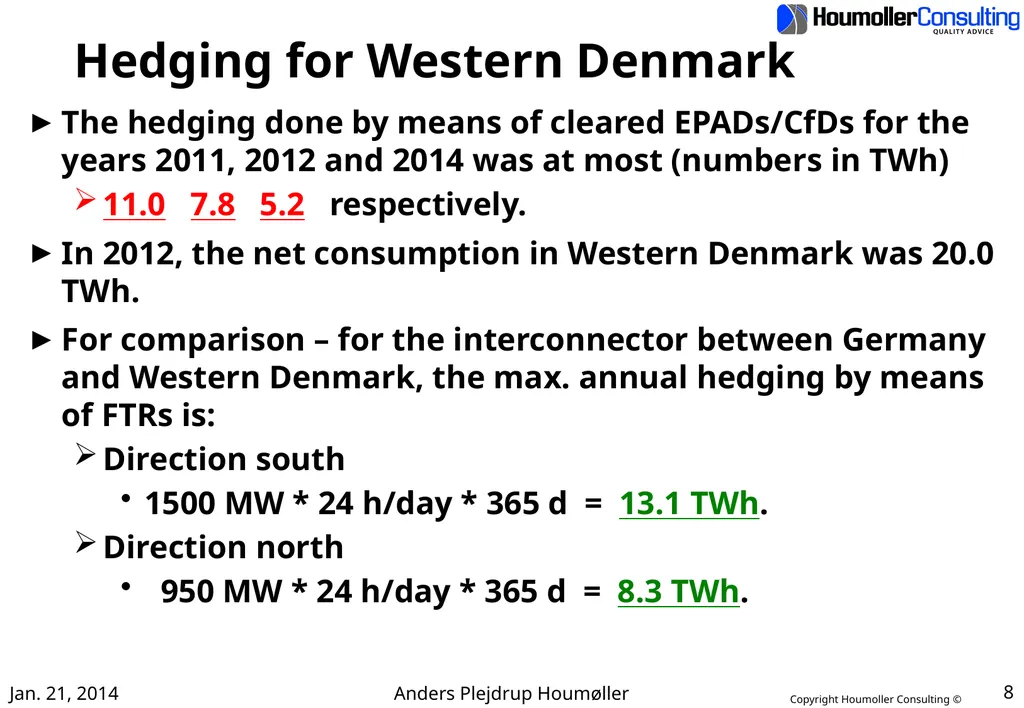 Hedging with FTRs and CCfDs Introduction This - slide 8 of 17