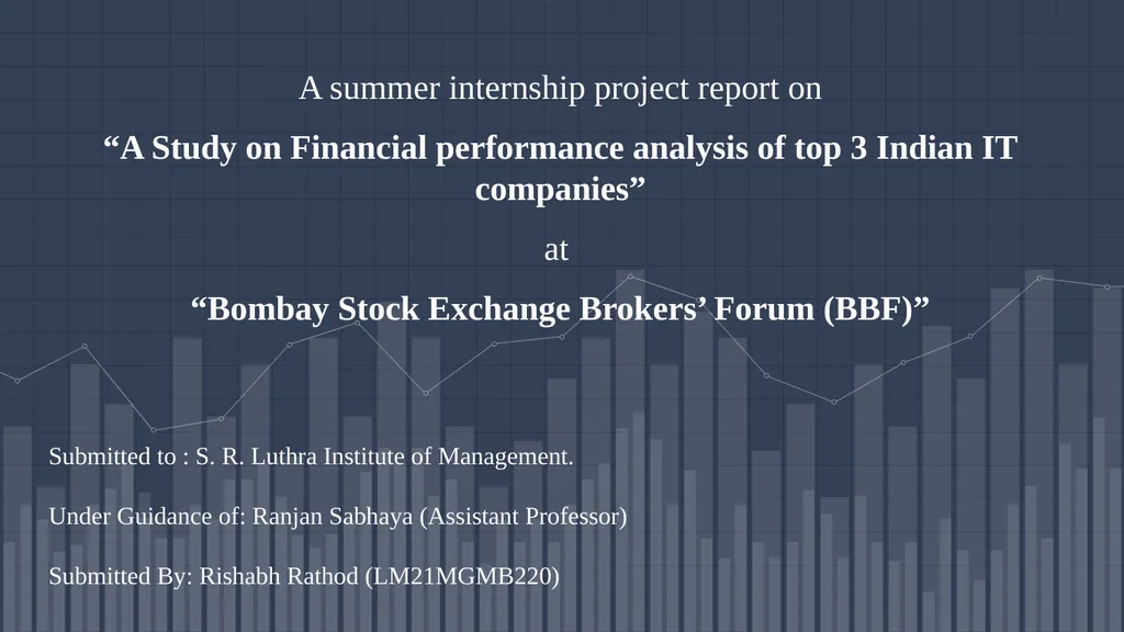 A summer internship project report on “A Study on