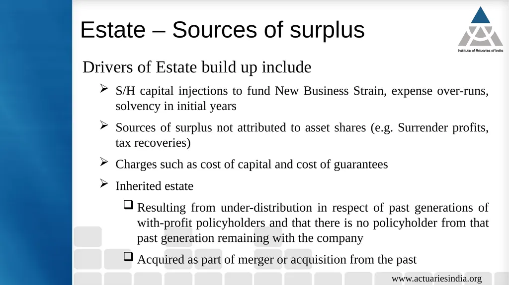 Issues in Participating Fund Management Guide : - slide 13 of 30