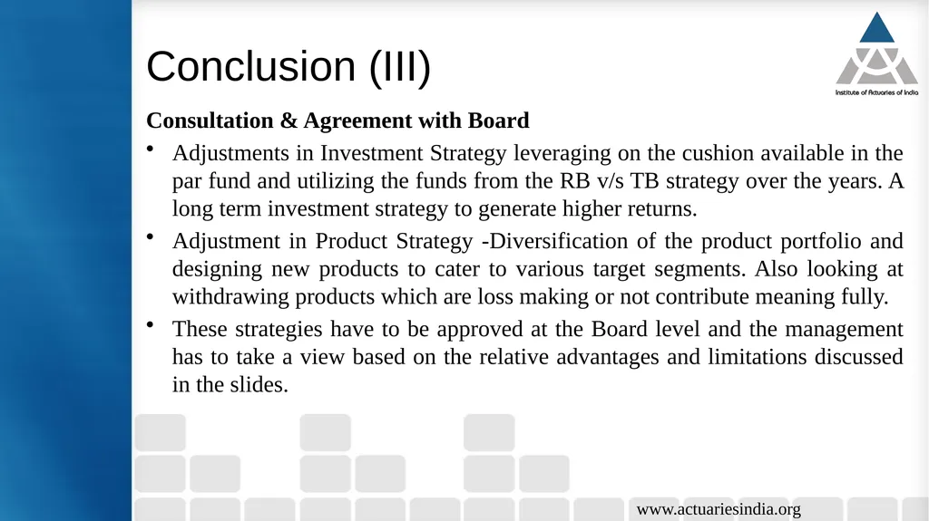 Issues in Participating Fund Management Guide : - slide 30 of 30
