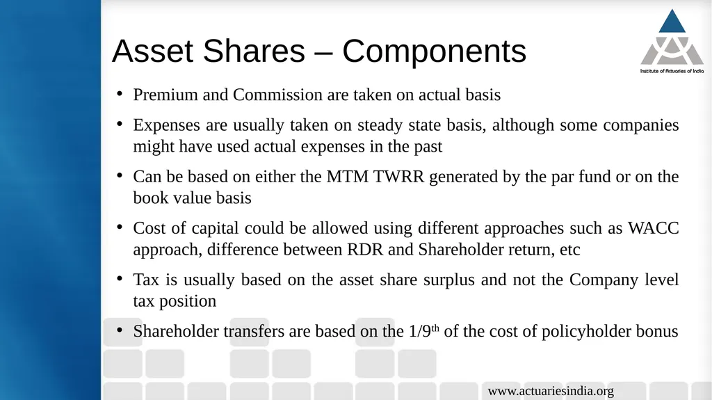 Issues in Participating Fund Management Guide : - slide 7 of 30