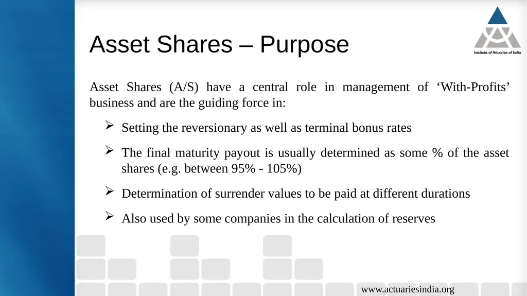 Issues in Participating Fund Management Guide : - slide 8 of 30
