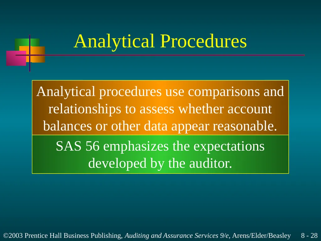 Audit Planning and Analytical Procedures Chapter 8 - slide 28 of 43