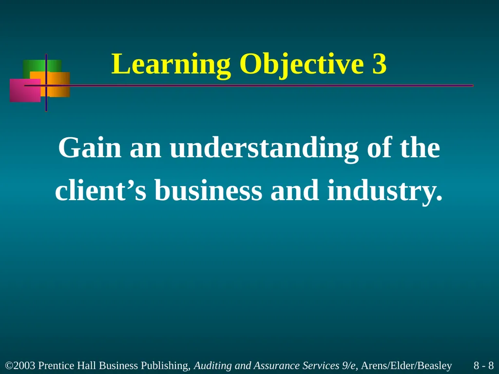 Audit Planning and Analytical Procedures Chapter 8 - slide 8 of 43