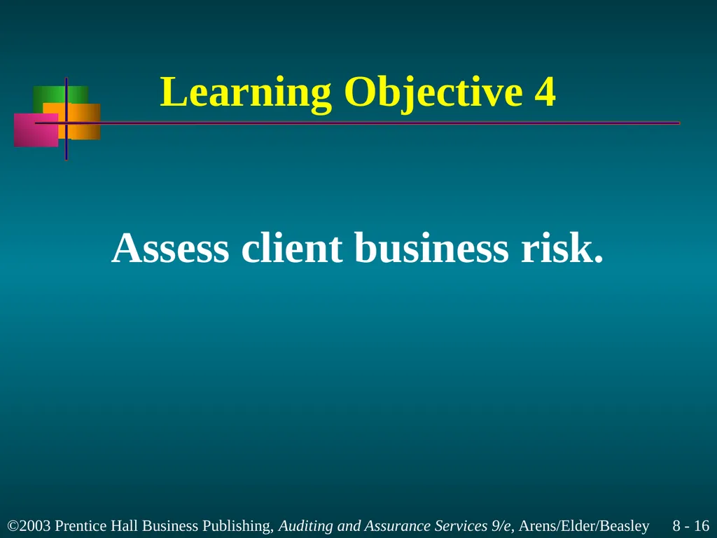 Audit Planning and Analytical Procedures Chapter 8 - slide 16 of 43