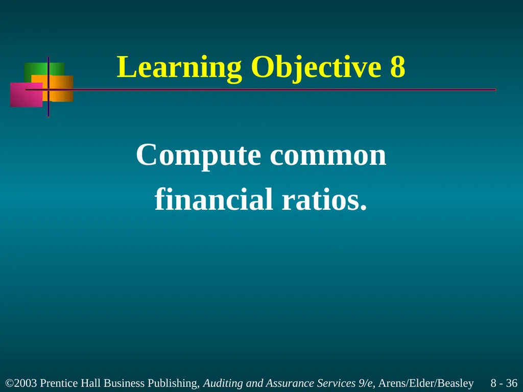 Audit Planning and Analytical Procedures Chapter 8 - slide 36 of 43