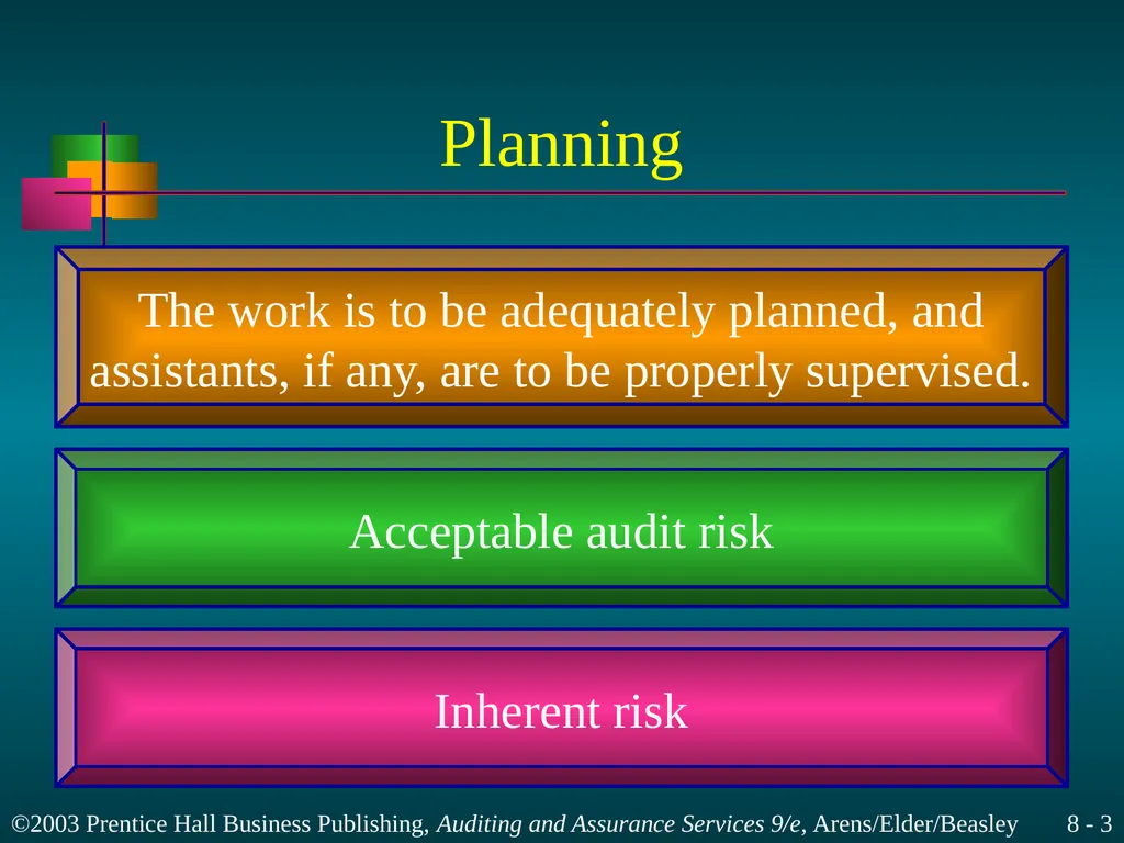 Audit Planning and Analytical Procedures Chapter 8 - slide 3 of 43