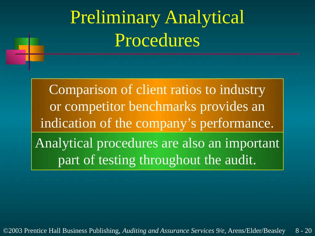 Audit Planning and Analytical Procedures Chapter 8 - slide 20 of 43