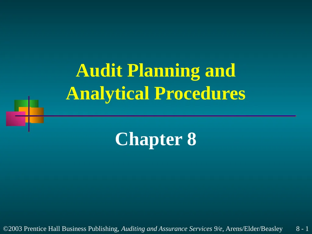 Audit Planning and Analytical Procedures Chapter 8