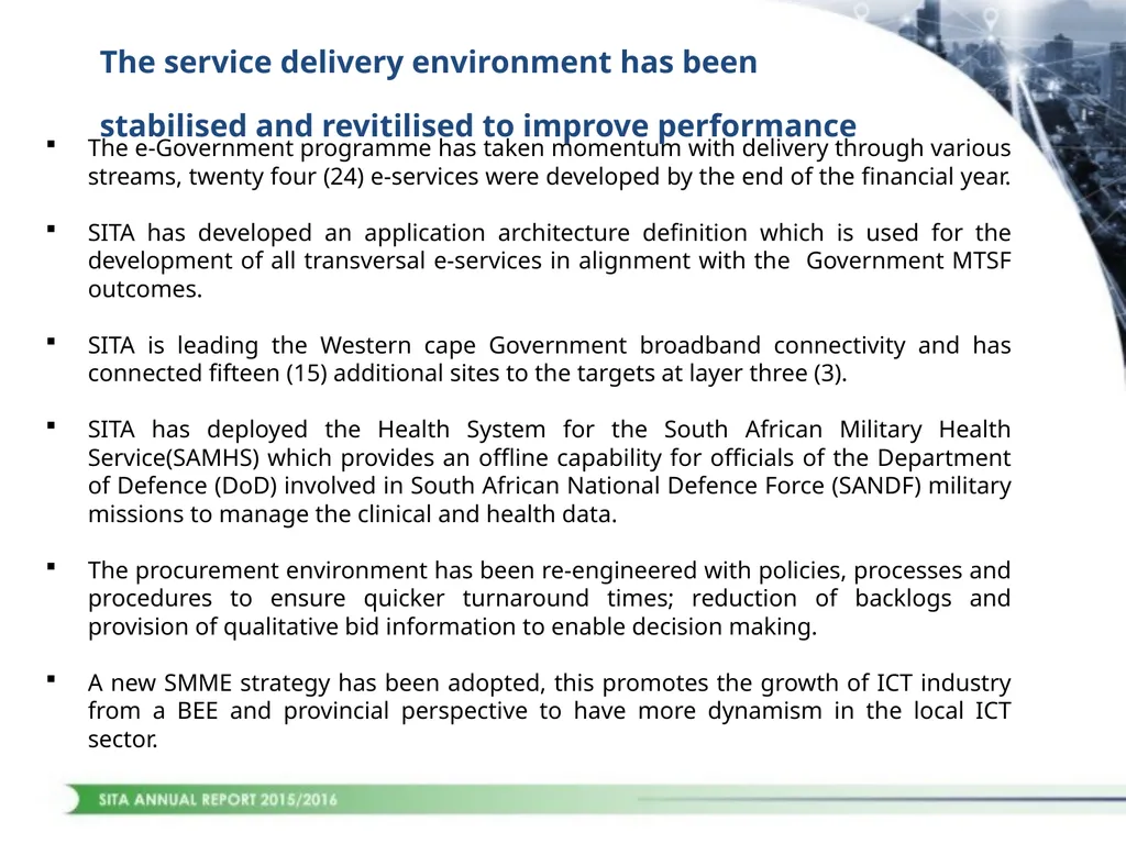 1 CONTENTS STRATEGIC OVERVIEW PERFORMANCE OVERVIEW - slide 9 of 45