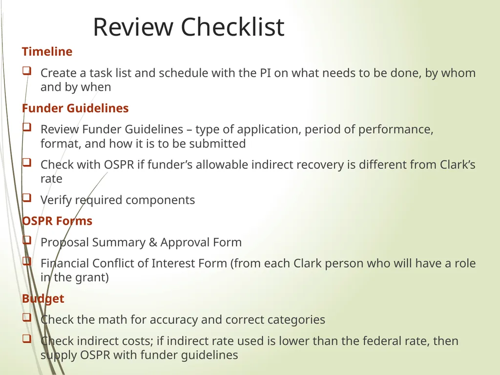 Proposal Preparation 101 Office of Sponsored - slide 18 of 20