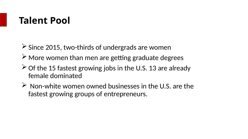 Why focus on Women? Where is the talent? Who are - slide 3 of 20