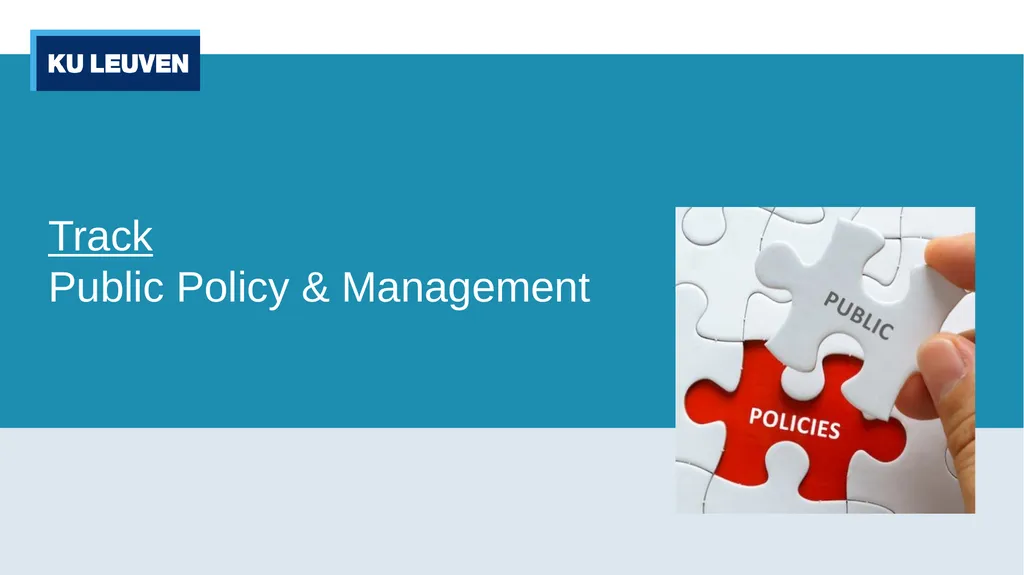 Track Public Policy & Management Faculty of