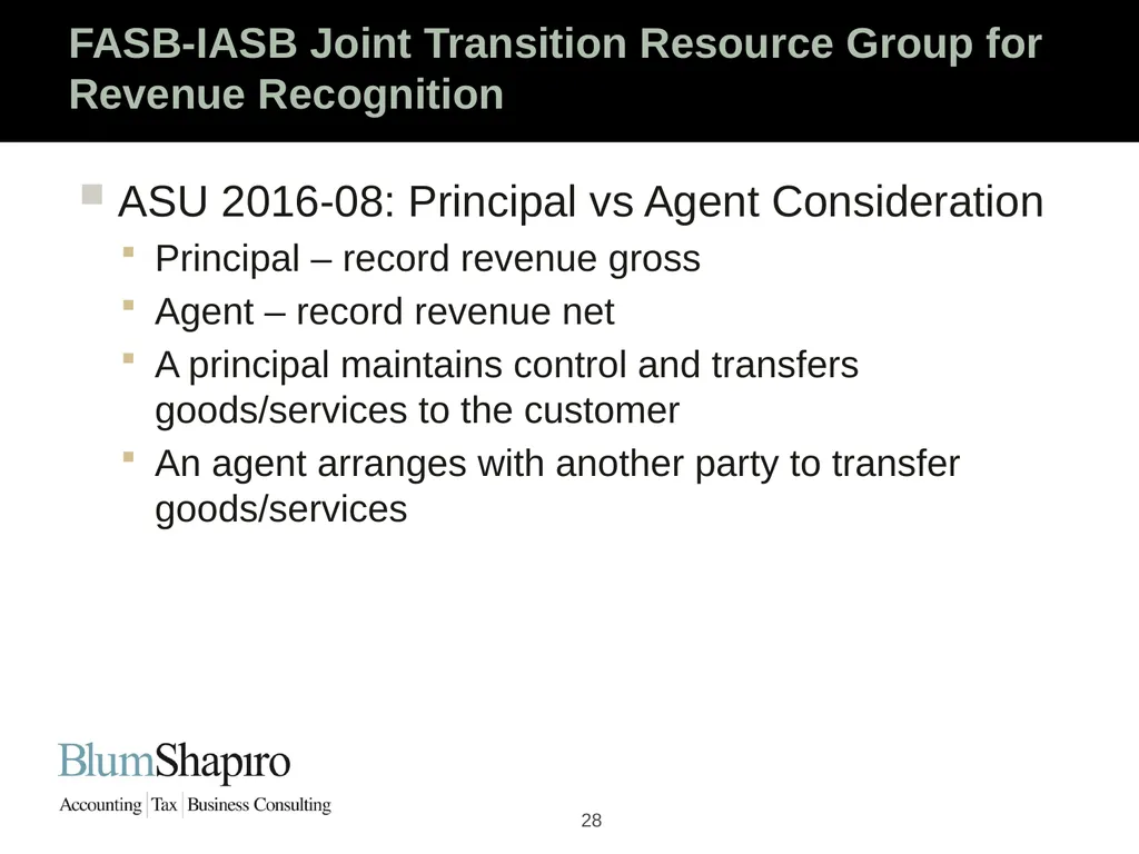Ready Set Go! The New Revenue Recognition Rules - slide 28 of 32