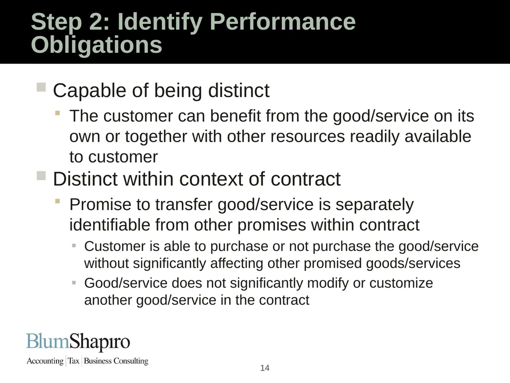 Ready Set Go! The New Revenue Recognition Rules - slide 14 of 32
