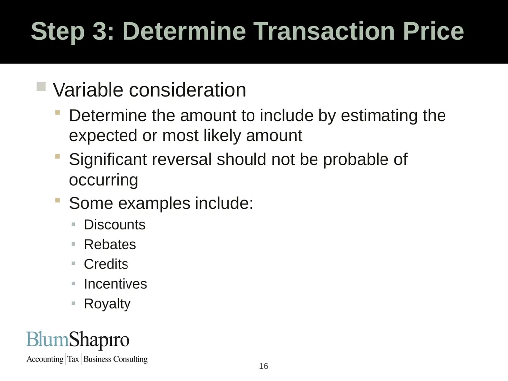 Ready Set Go! The New Revenue Recognition Rules - slide 16 of 32
