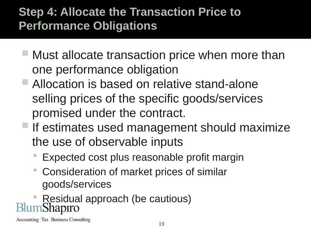 Ready Set Go! The New Revenue Recognition Rules - slide 19 of 32
