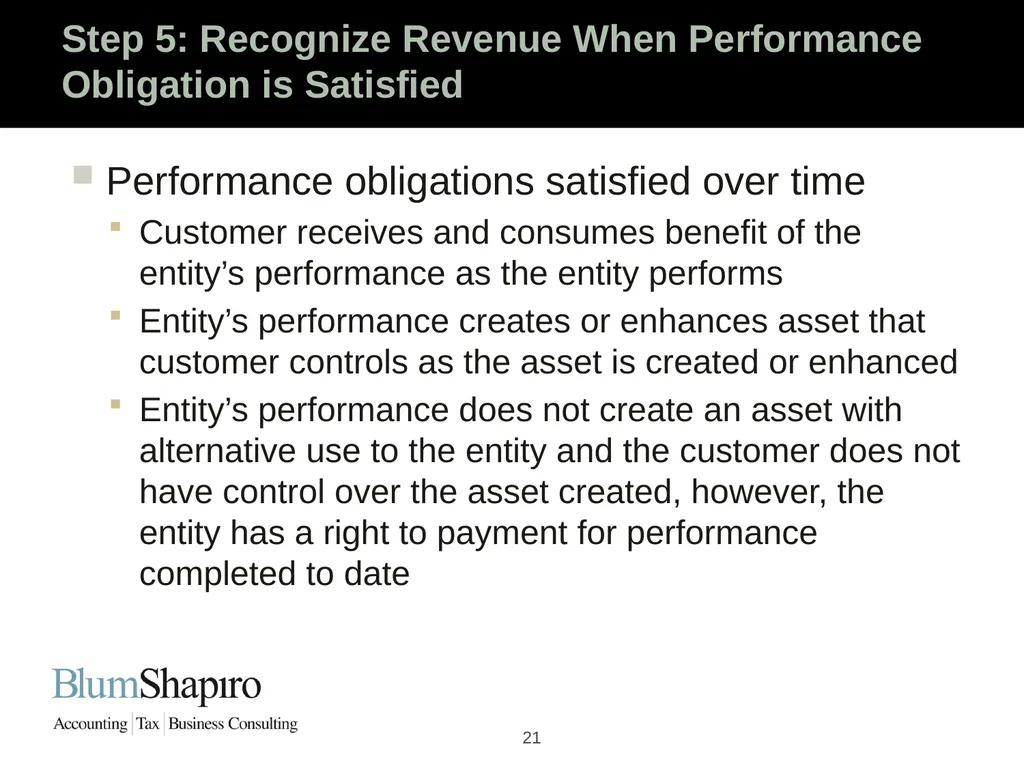 Ready Set Go! The New Revenue Recognition Rules - slide 21 of 32