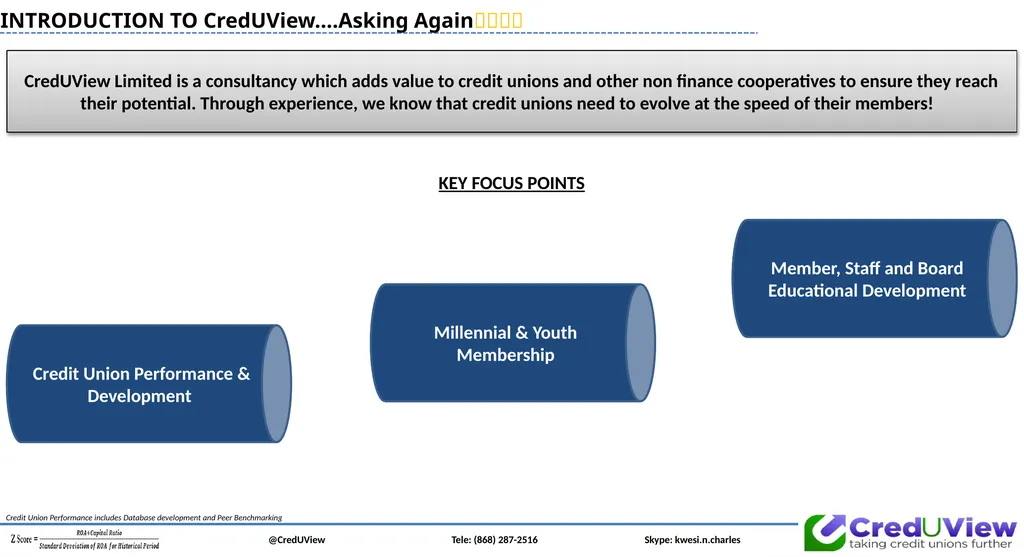 Email: kc@20vcapital.com @CredUView Tele: (868) - slide 4 of 34