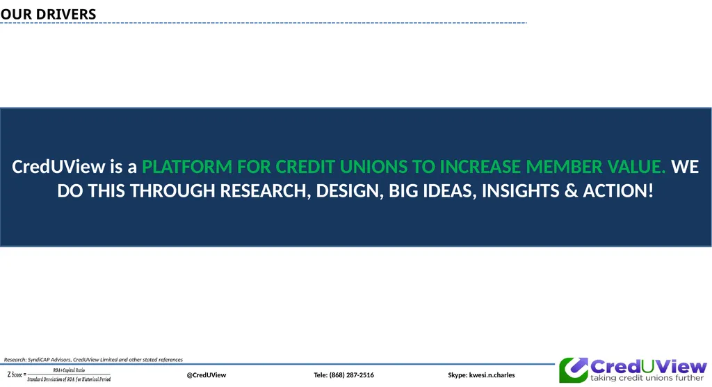 Email: kc@20vcapital.com @CredUView Tele: (868) - slide 7 of 34
