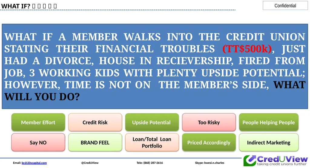 Email: kc@20vcapital.com @CredUView Tele: (868) - slide 13 of 34