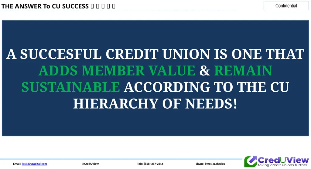 Email: kc@20vcapital.com @CredUView Tele: (868) - slide 20 of 34
