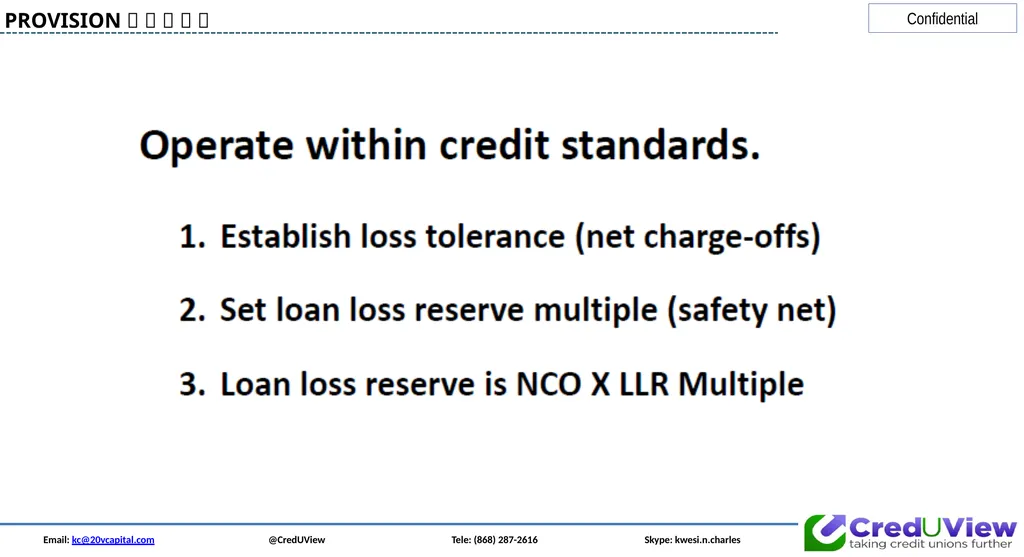 Email: kc@20vcapital.com @CredUView Tele: (868) - slide 31 of 34