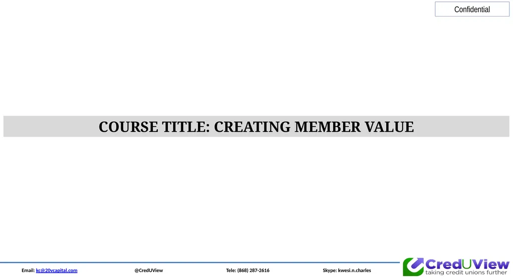 Email: kc@20vcapital.com @CredUView Tele: (868) - slide 9 of 34