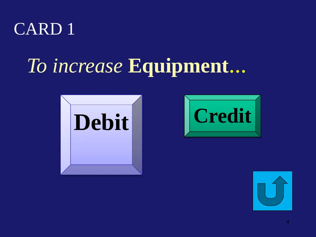 Flash Cards Debits/Credits Drill & Practice for - slide 4 of 54