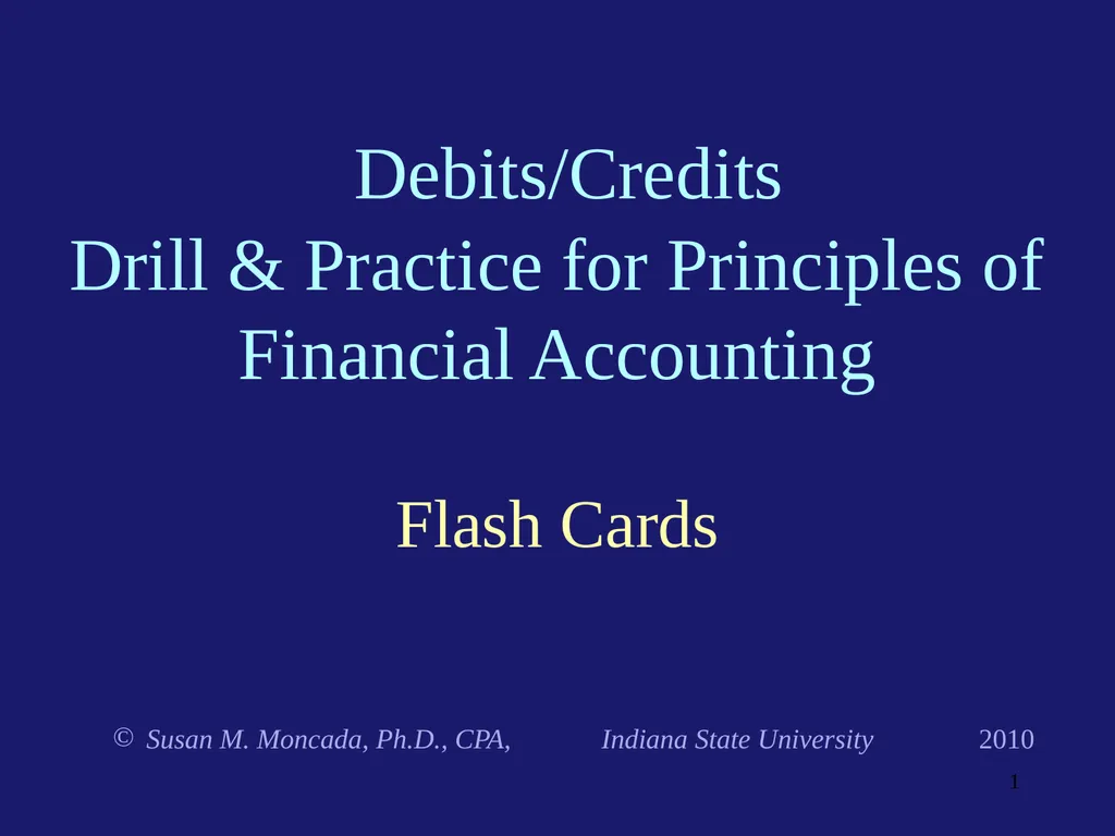 Flash Cards Debits/Credits Drill & Practice for - slide 1 of 54