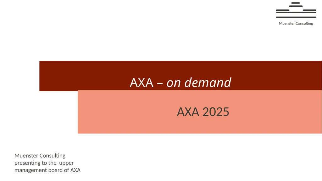 AXA – on demand AXA 2025 Muenster Consulting - slide 1 of 44
