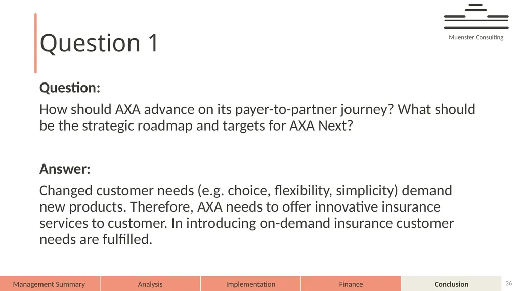 AXA – on demand AXA 2025 Muenster Consulting - slide 36 of 44