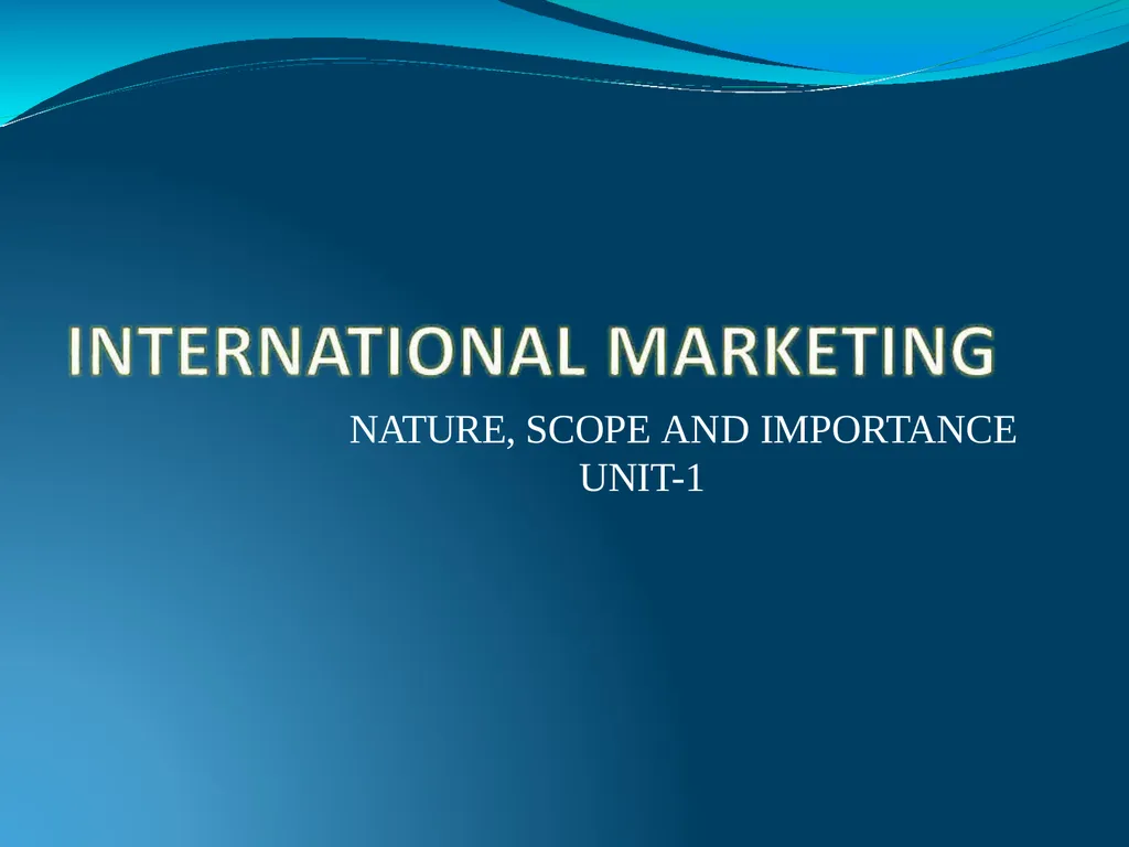 NATURE, SCOPE AND IMPORTANCE UNIT-1 Meaning of - slide 1 of 34