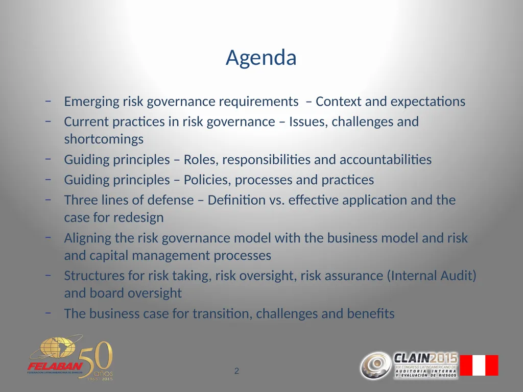 Risk Governance Evolving beyond the traditional - slide 2 of 26