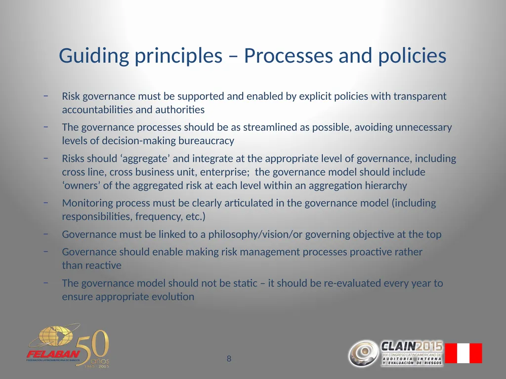 Risk Governance Evolving beyond the traditional - slide 8 of 26