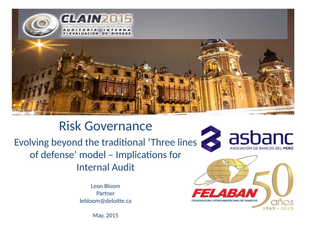Risk Governance Evolving beyond the traditional - slide 1 of 26