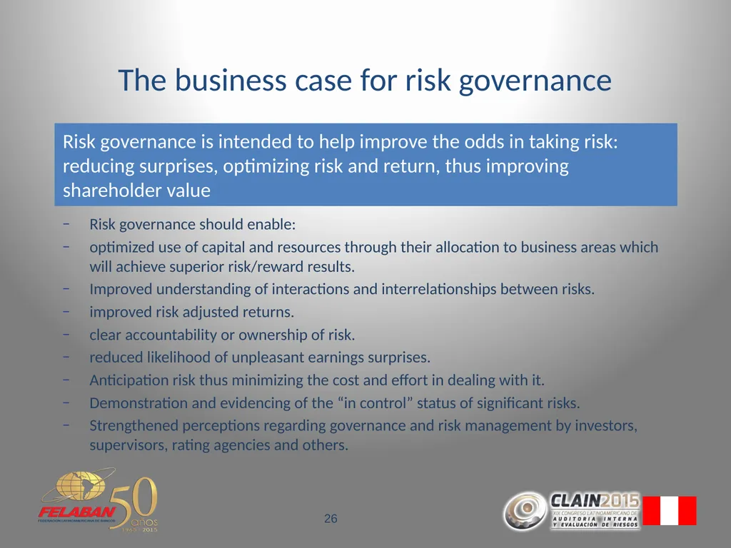 Risk Governance Evolving beyond the traditional - slide 26 of 26