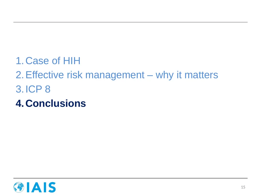 ICP 8: Risk Management and Internal Controls Conor - slide 15 of 18