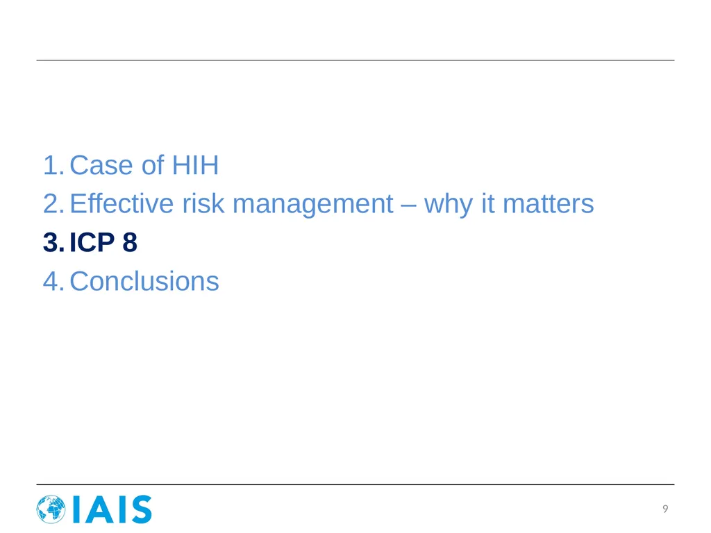 ICP 8: Risk Management and Internal Controls Conor - slide 9 of 18