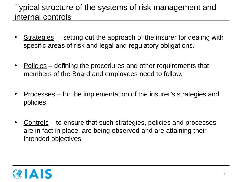 ICP 8: Risk Management and Internal Controls Conor - slide 12 of 18