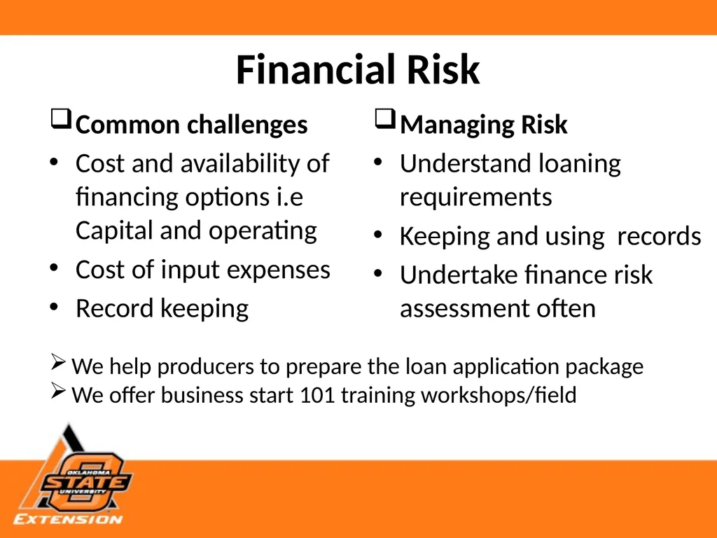 Risks, Strategies and Resources for Small Scale - slide 6 of 11