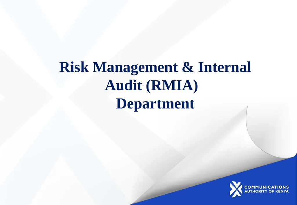 Risk Management & Internal Audit (RMIA) Department - slide 1 of 11