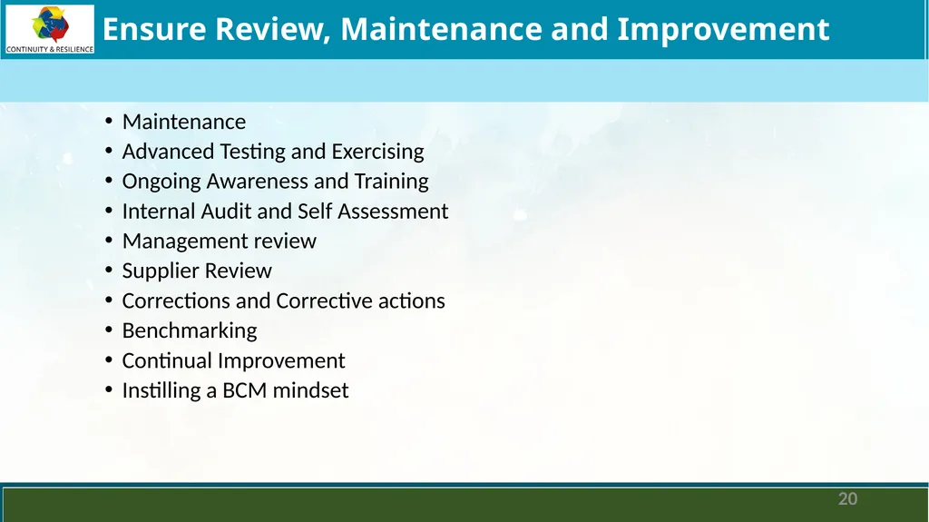 Business Continuity Planning (BCP) - Best - slide 20 of 23
