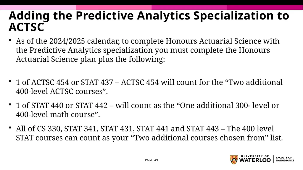 First Year Information night Statistics and - slide 49 of 58