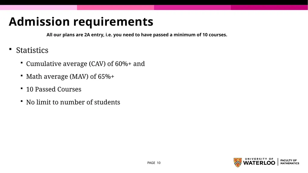 First Year Information night Statistics and - slide 10 of 58