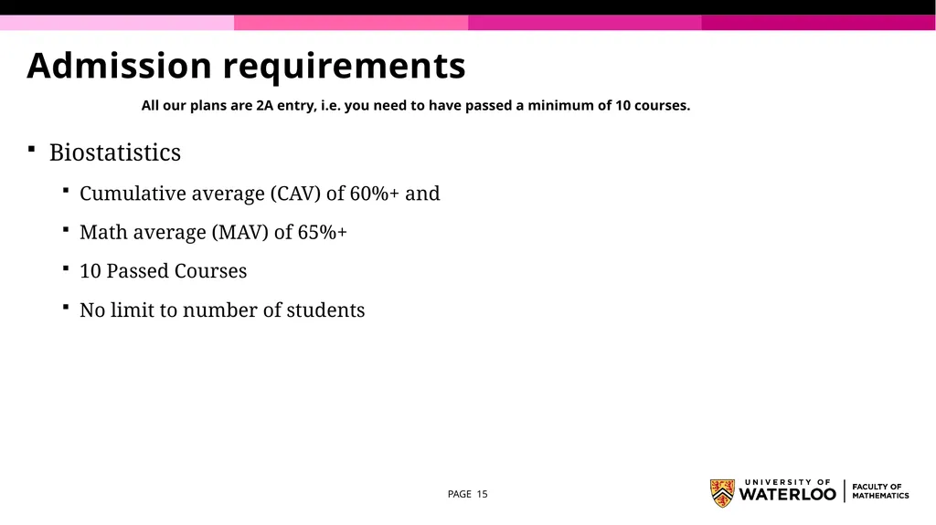 First Year Information night Statistics and - slide 15 of 58