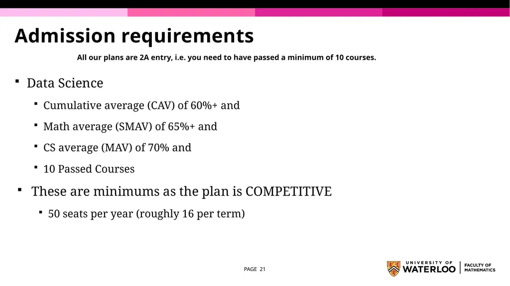 First Year Information night Statistics and - slide 21 of 58