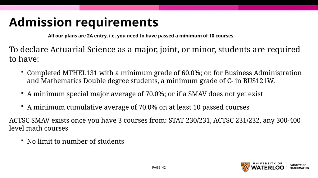 First Year Information night Statistics and - slide 42 of 58