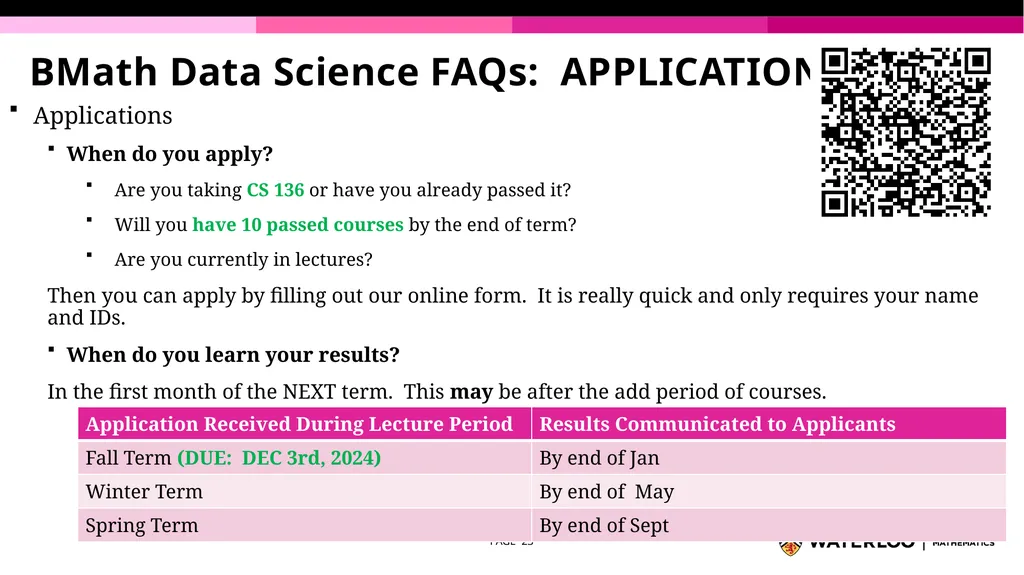 First Year Information night Statistics and - slide 23 of 58
